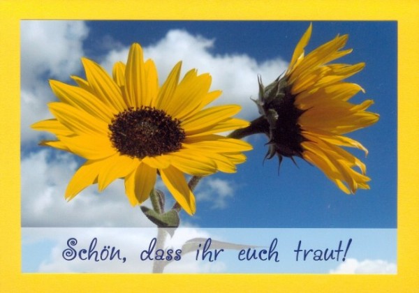 Glückwünsche zur Hochzeit "Sonnenblumenpaar-2"