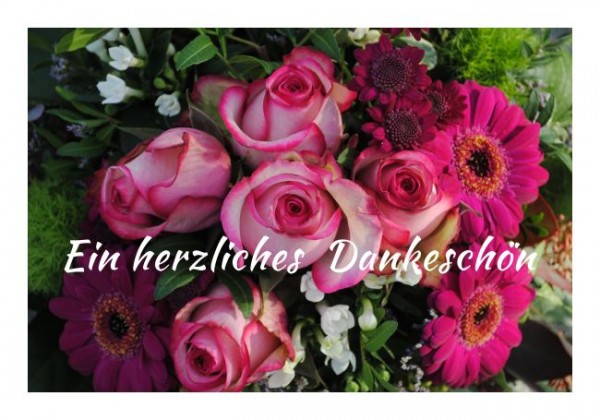 Danksagungskarten "Ein herzliches Dankeschön"