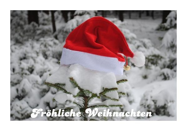 Originelle Weihnachtskarten "Nikolausmütze 1"