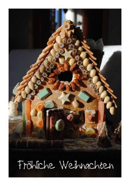 Originelle Weihnachtskarten "Lebkuchenhaus"