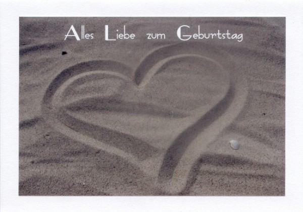Ausgefallene Geburtstagskarten "Sandherz"
