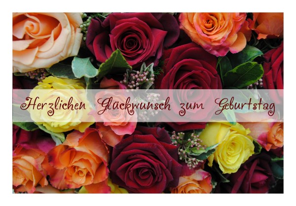 Geburtstagskarte "Rosenmeer"