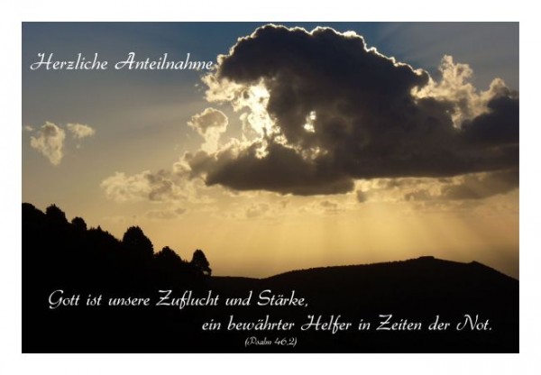 Beileidskarten "Gott ist Zuflucht"