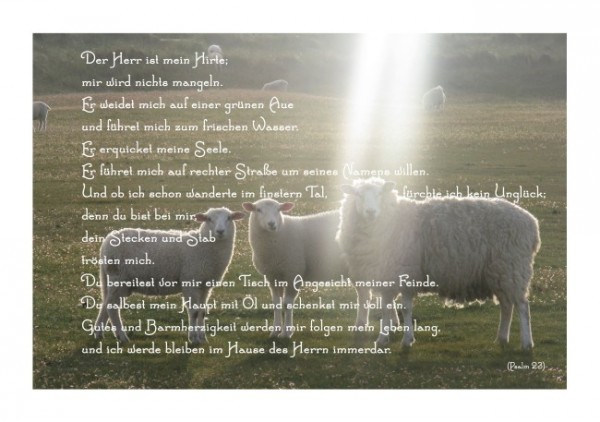 Karten mit Sprüchen "Der Herr ist mein Hirte"