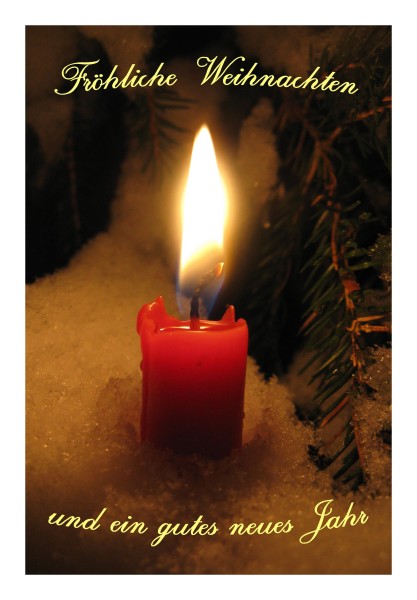 Weihnachts- und Neujahrskarte "Winterkerze"