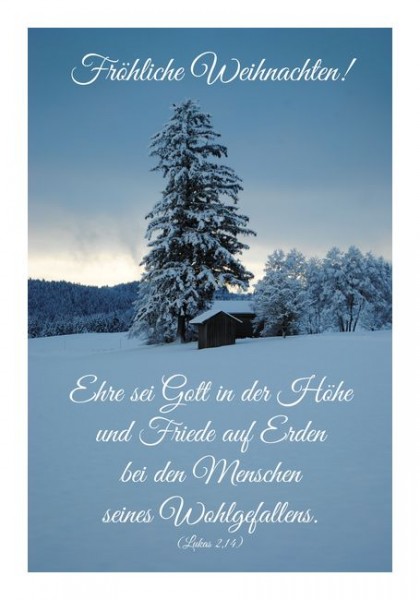 Christliche Weihnachtswünsche "Ehre sei Gott" KLAPPKARTE & KUVERT