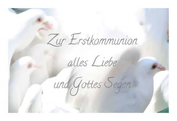 Kommunionkarten "Friedenstauben"