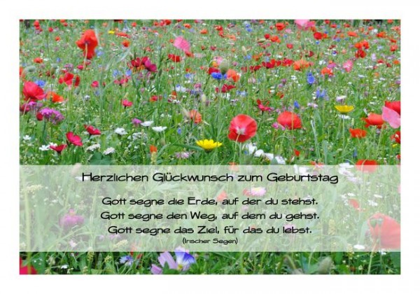 Christliche Geburtstagsgrüße "Gott segne Deinén Weg"