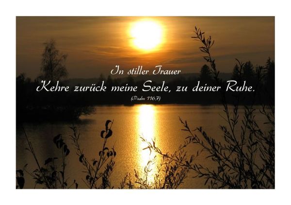 Beileidskarte &quot;Ruhe&quot; KLAPPKARTE &amp; KUVERT Naturzauber