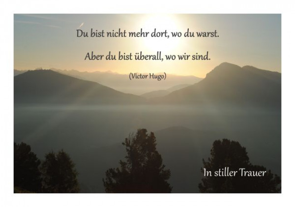 Trauerkarte "Überall"