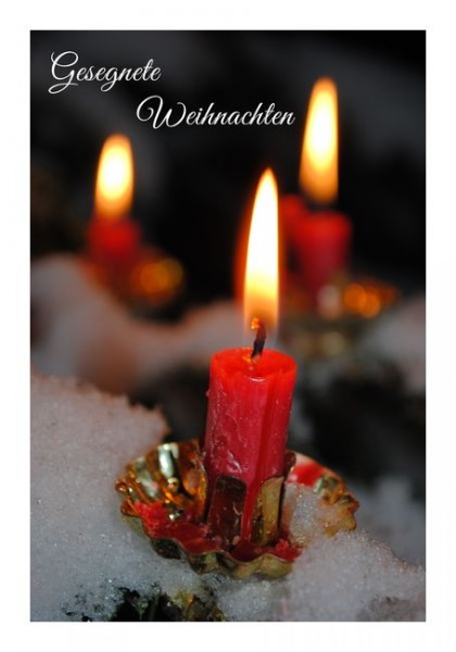 Christliche Weihnachtskarten "Schneekerzen"