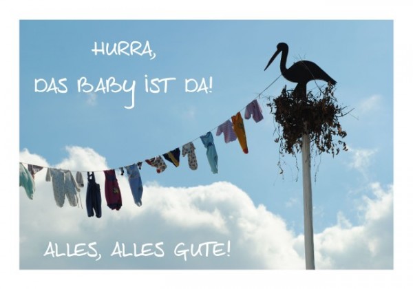 Glückwünsche zur Geburt "Alles Gute"