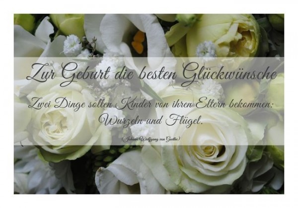 Glückwünsche zur Geburt "Rosen"