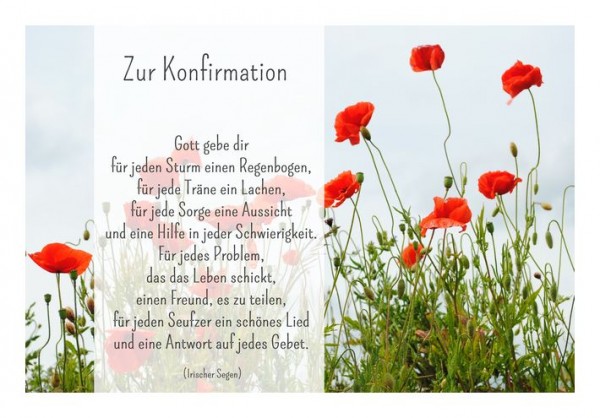 Konfirmationskarten "Segensspruch" KLAPPKARTE & KUVERT Naturzauber