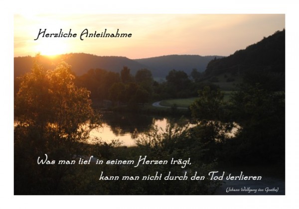 Beileidsbekundung "Tief im Herzen"