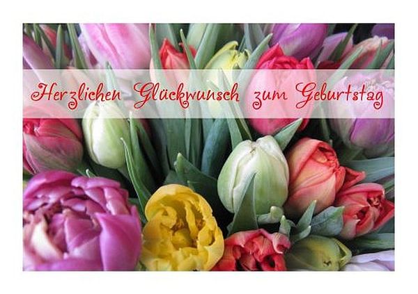 Geburtstagskarten "Tulpenstrauß" KLAPPKARTE & KUVERT Naturzauber