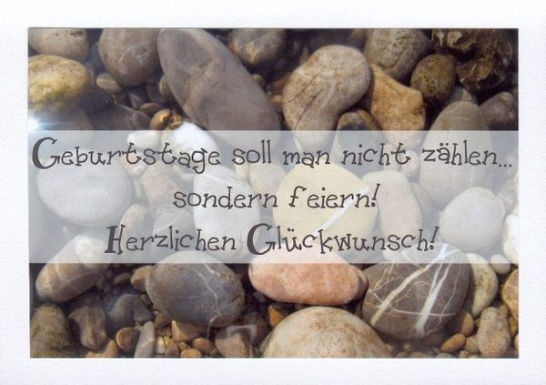Schöne Geburtstagskarten "Steine" KLAPPKARTE & KUVERT Naturzauber