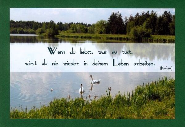 Sprüche Postkarten "Liebe Deine Arbeit" KLAPPKARTE & KUVERT