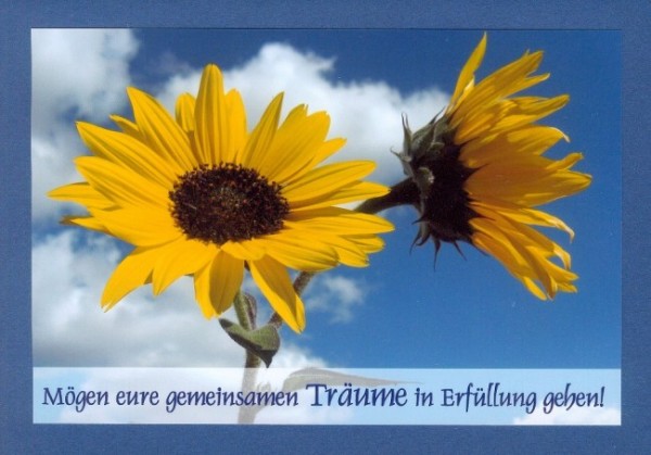Hochzeitsglückwünsche "Sonnenblumenpaar1" KLAPPKARTE & KUVERT