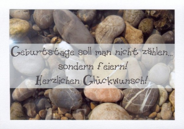 Schöne Geburtstagskarten "Steine" KLAPPKARTE & KUVERT Naturzauber