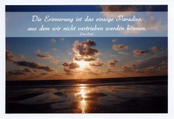 Trauerkarte "Sonnenuntergang" KLAPPKARTE & KUVERT Naturzauber