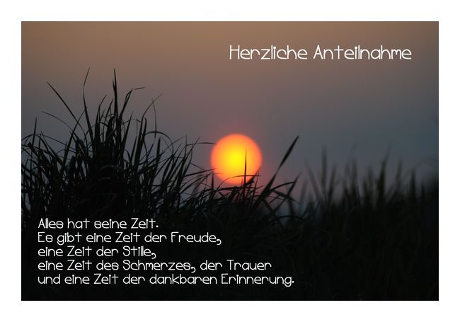 Trauerkarten "Zeit" KLAPPKARTE & KUVERT Naturzauber