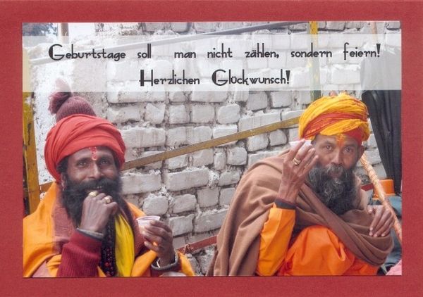 Witzige Geburtstagskarten "Indien" KLAPPKARTE & KUVERT Naturzauber